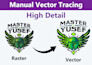 manually convert your raster logo, icon, artwork to vector